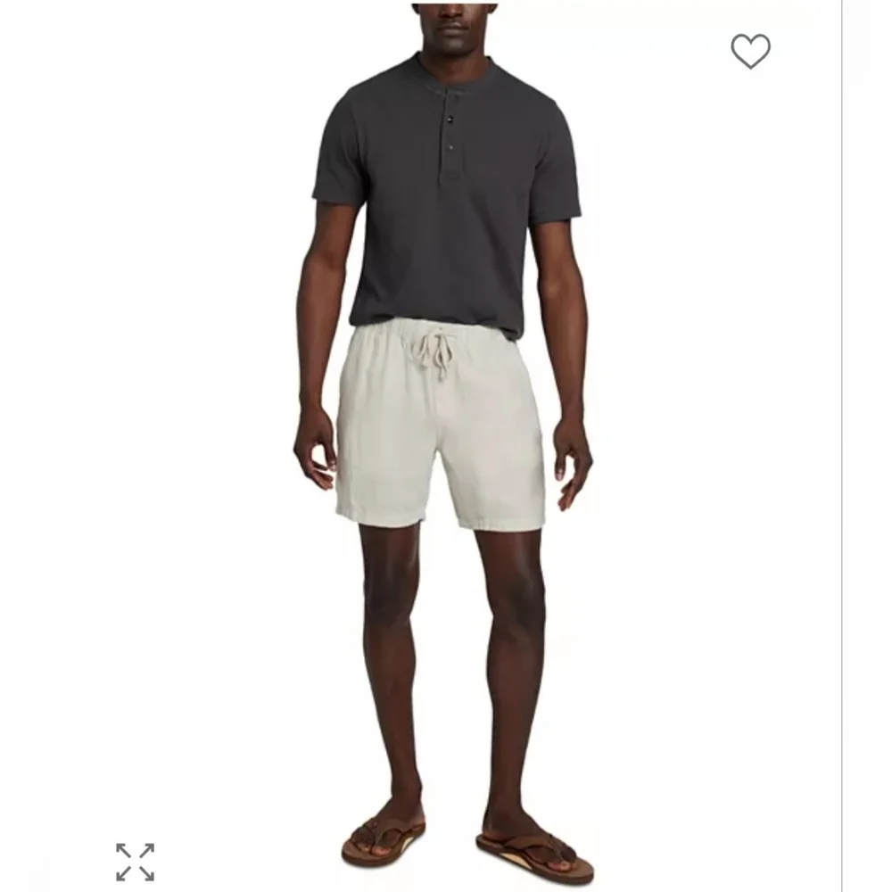 Faherty Essential Linen Short In Weathered Sand